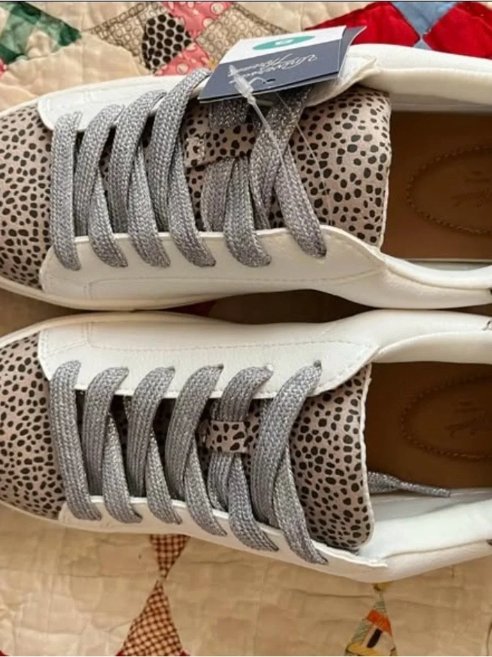 Universal Thread White Sneakers with Gray Speckled Accents
